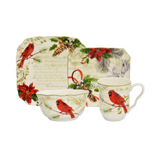 Load image into Gallery viewer, Holiday Wishes Red 16 Piece Dinnerware Set
