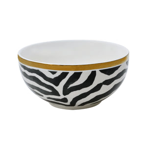 Serengeti Zebra with Electroplated Gold 16 Piece Dinnerware Set