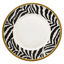 Load image into Gallery viewer, Serengeti Zebra with Electroplated Gold 16 Piece Dinnerware Set
